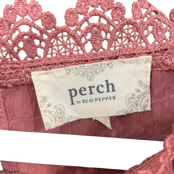Perch by Blu Pepper Mauve Lace Top Size XL - Picture 4 of 8